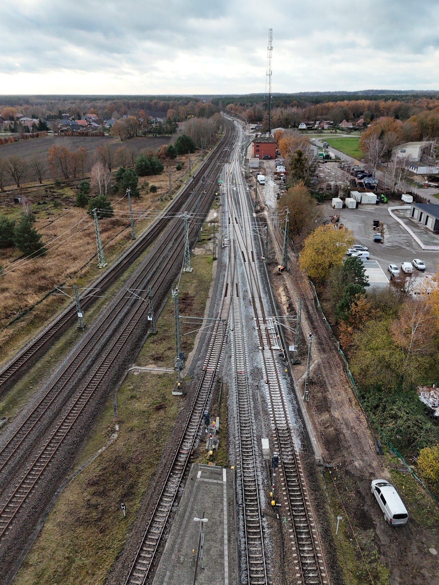 Zweigleisigkeit am Bahnhof Hagenow Land